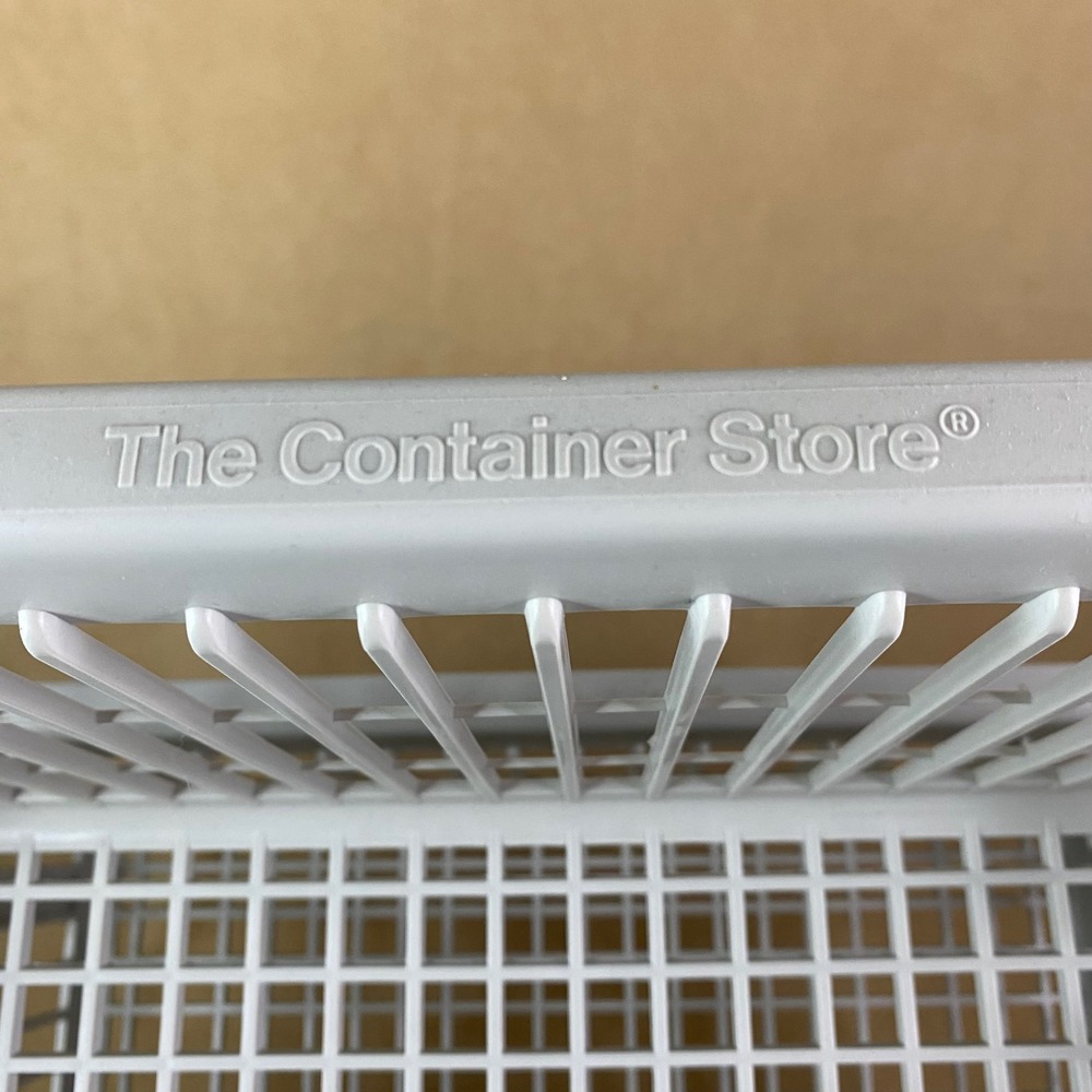 The Container Store Stackable Storage Baskets Gray Plastic 2‎ Tier Organizer GUC - Picture 4 of 4